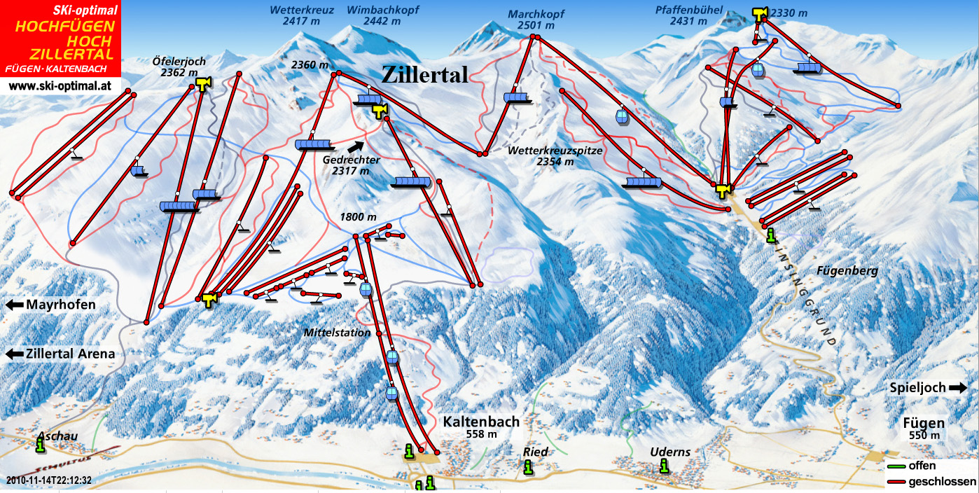 Ziller Tal Ski Map