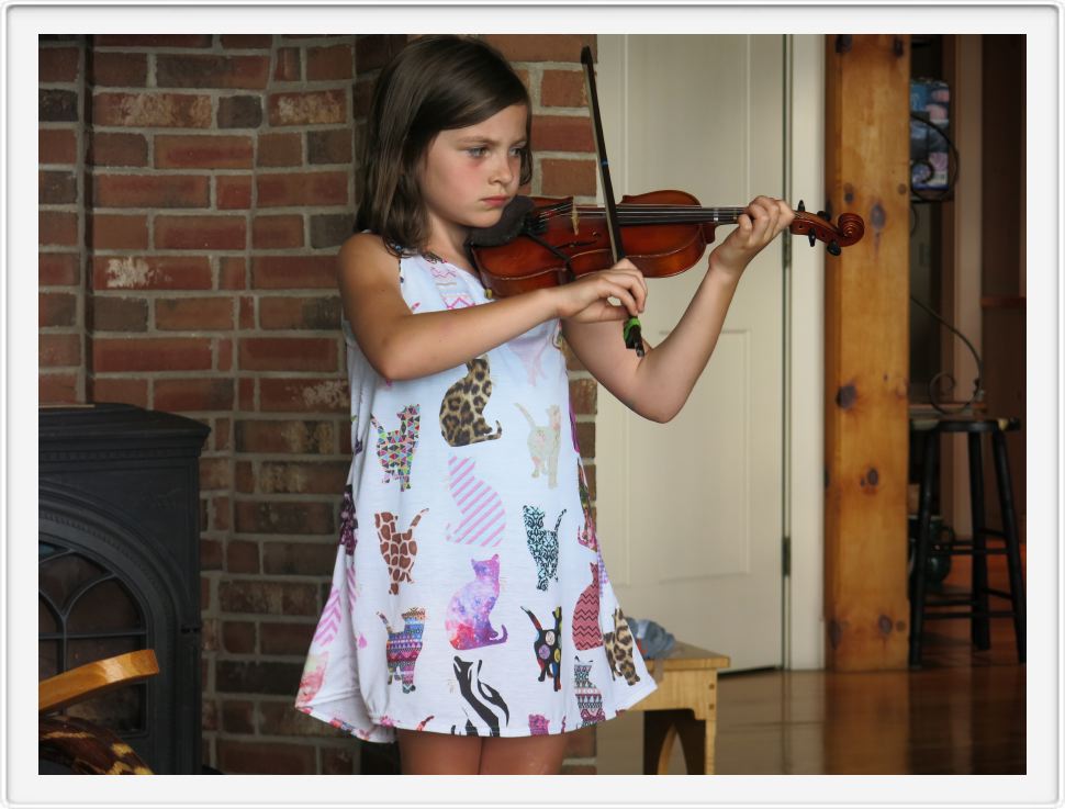 Lucy Practicing the Violin 